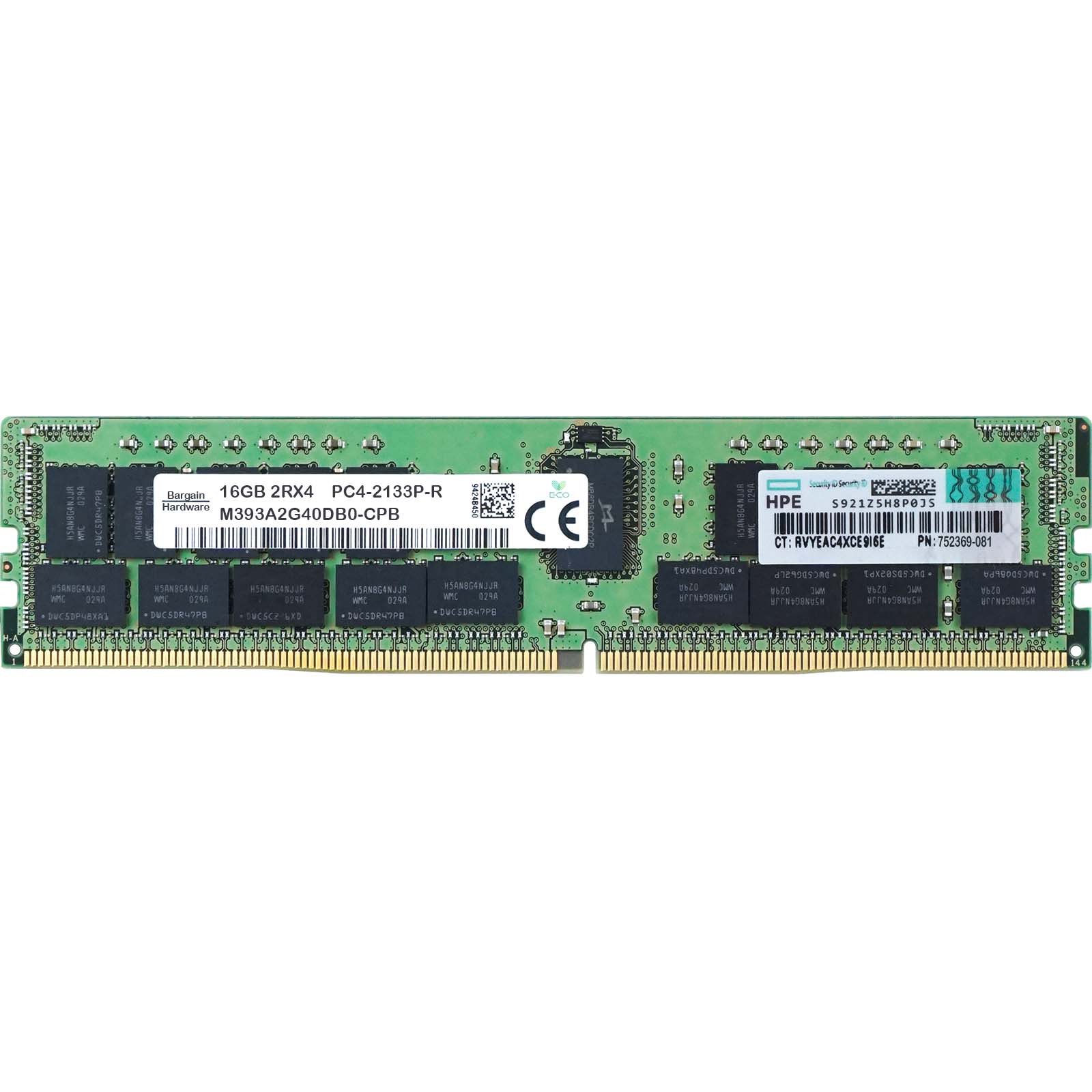 HP 752369-081 16GB PC4-PC4-17000P-R 2RX4 DDR4-2133MHz M393A2G40DB0-CPB RAM
