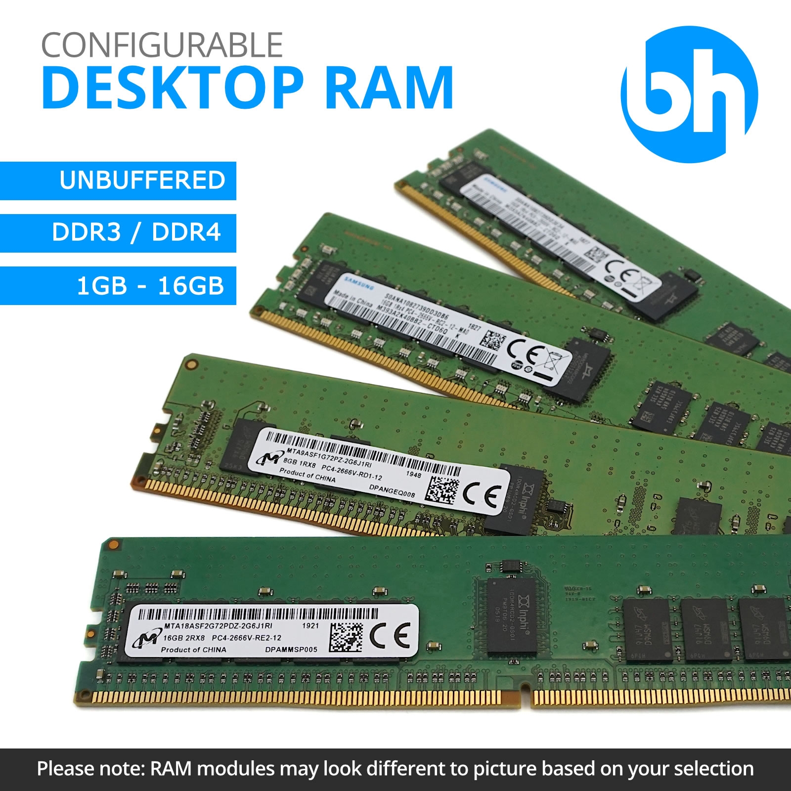 Desktop PC Memory RAM DDR3 DDR4 1GB 2GB 4GB 8GB 16GB Lot
