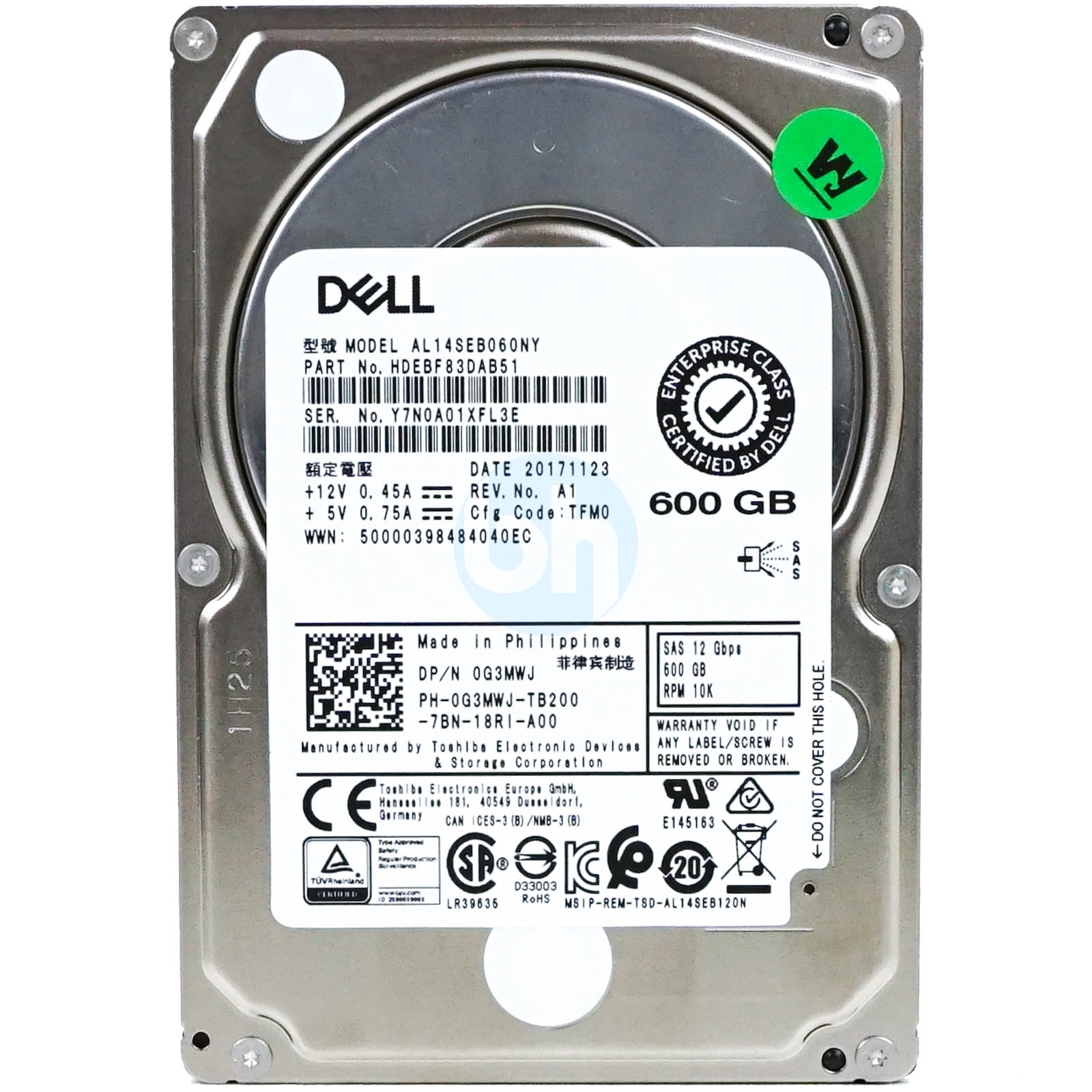 Dell 600GB Hard Drive 10K SAS 12Gbps 2.5