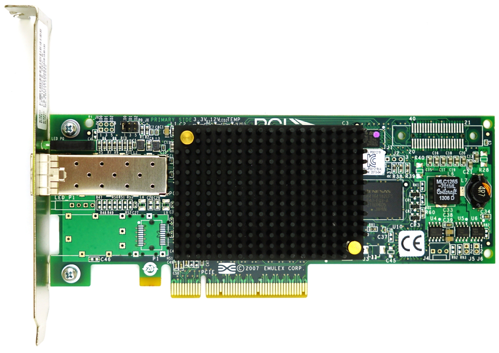 Emulex LPe12000 Single Port SFP+ - 8Gbps Full Height PCIe-x8 HBA Card