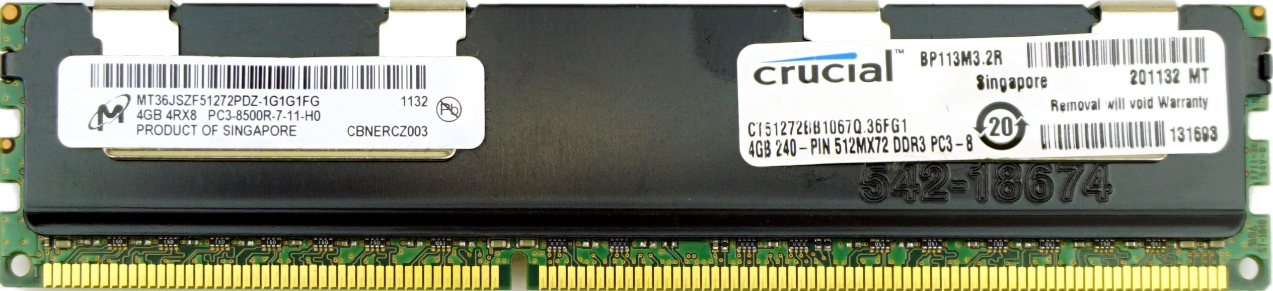 Micron - 4GB PC3-8500R (DDR3-1066Mhz, 4RX8)