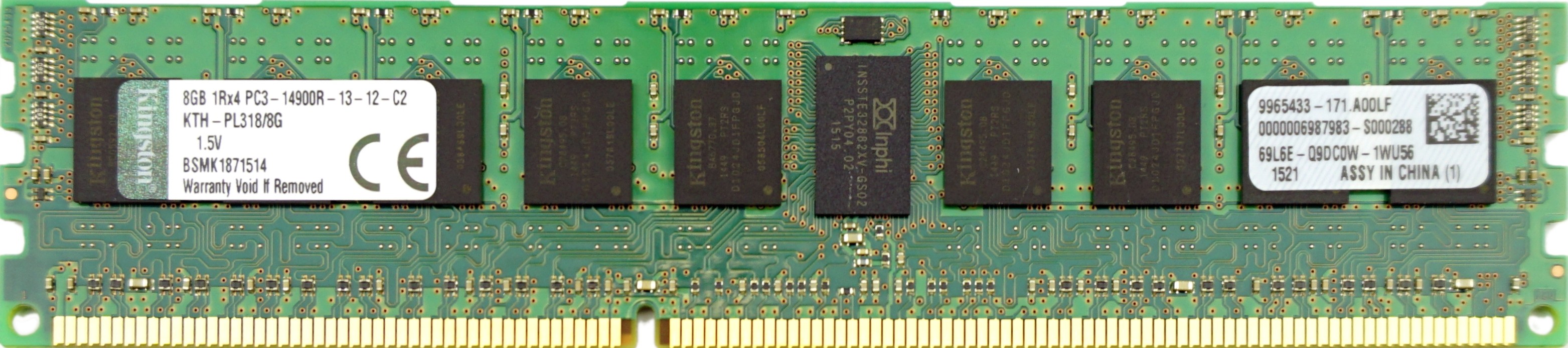 Kingston - 8GB PC3-14900R (DDR3-1866Mhz, 1RX4)