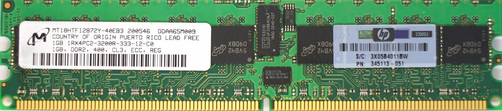 HP (345113-051) - 1GB PC2-3200R (DDR2-400Mhz, 1RX4)