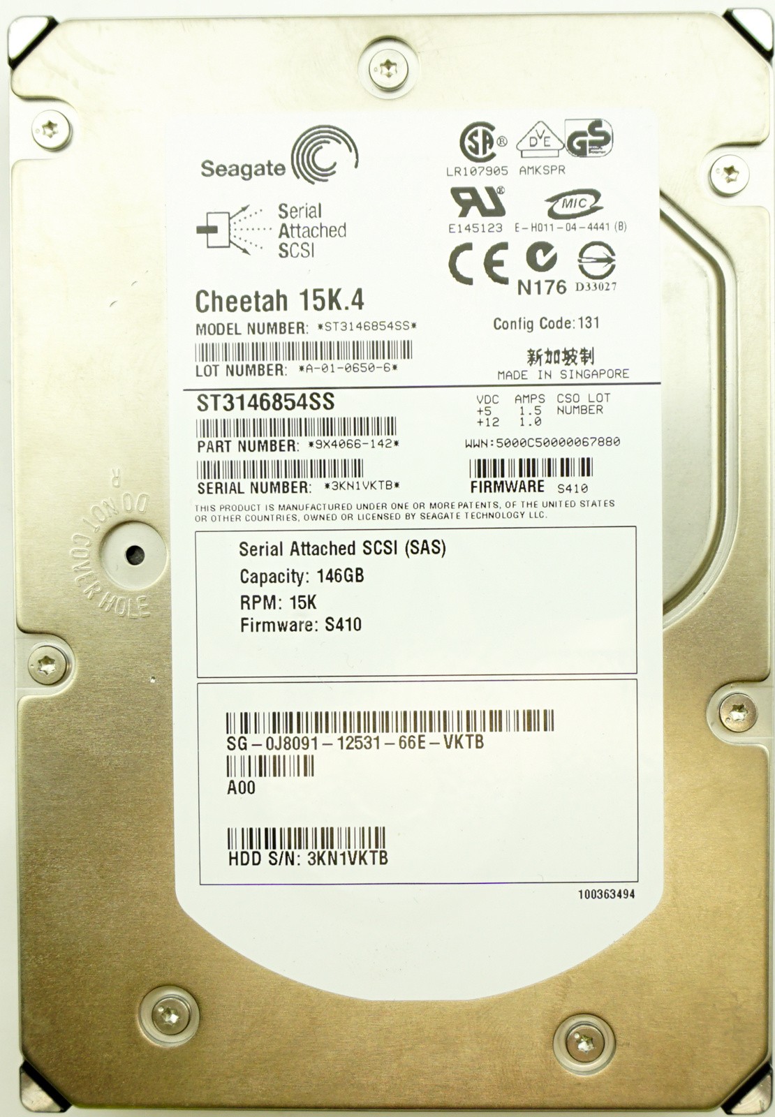 Dell (J8091) 146GB SAS-1 (LFF) 3Gb/s 15K HDD