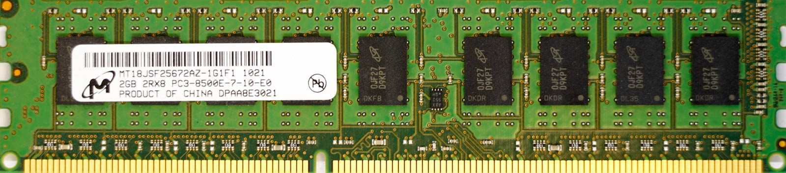 Micron - 2GB PC3-8500E (DDR3-1066Mhz, 2RX8)