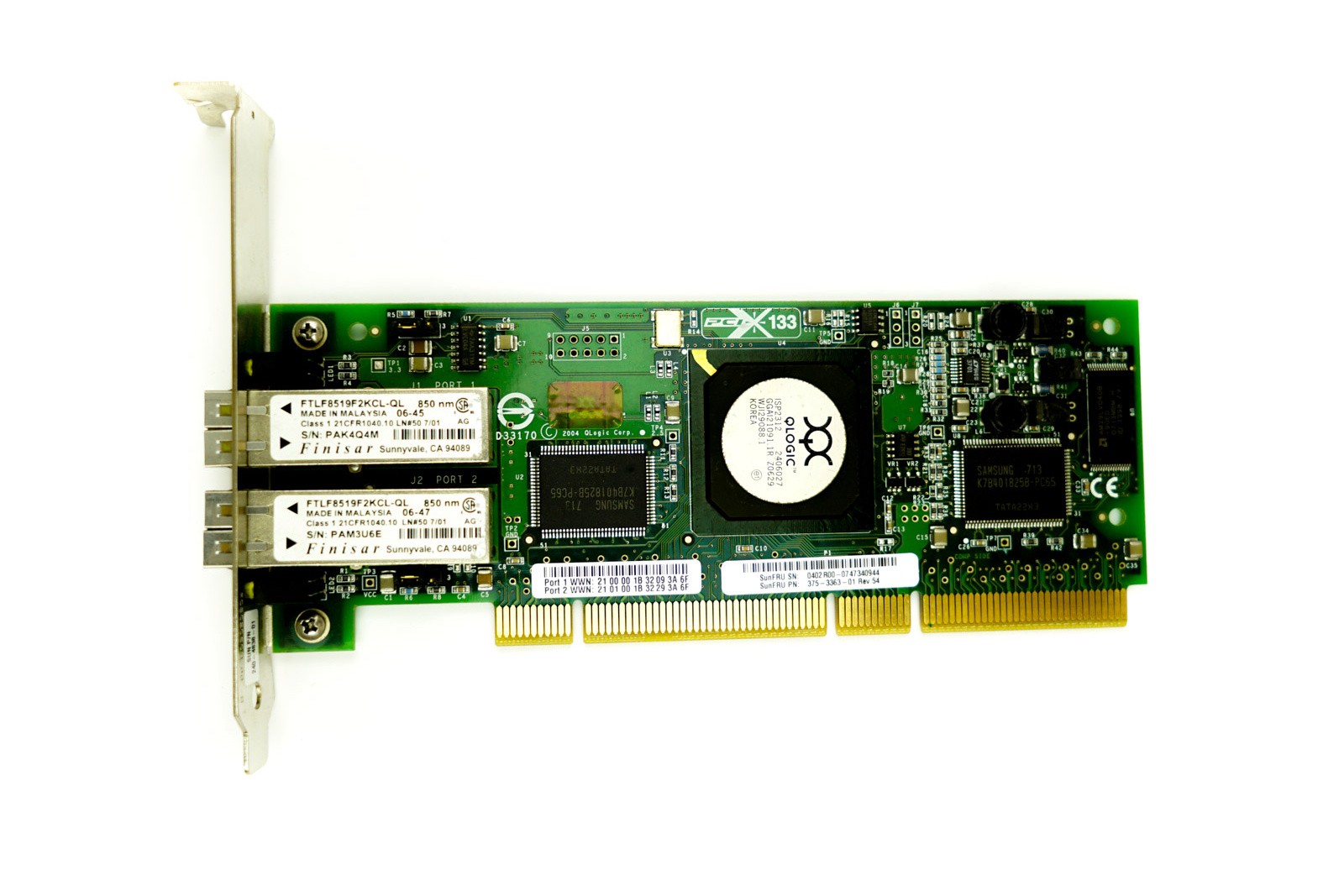 SUN QLA2432 Dual Port - 2Gbps SFP Full Height PCI-X HBA