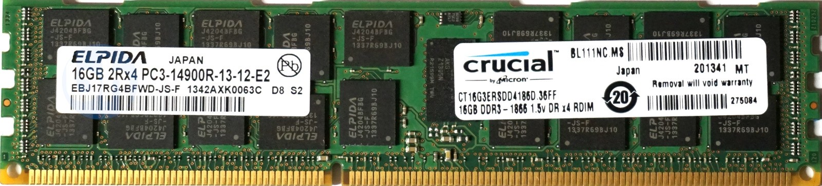 Unbranded - 16GB PC3-14900R (DDR3-1866Mhz, 2RX4)