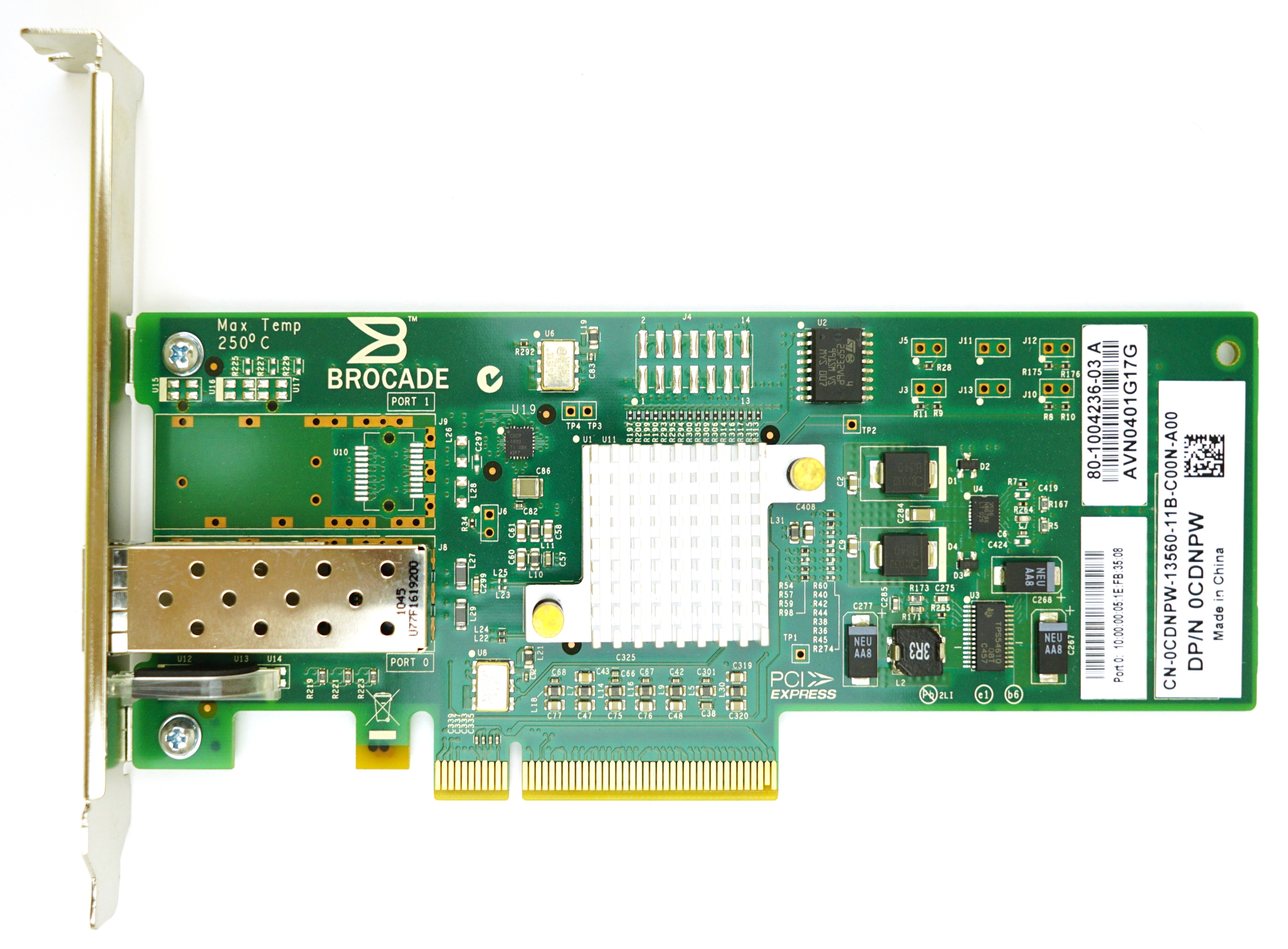Dell Brocade 815 Single Port - 8Gbps SFP Full Height PCIe-x8 HBA