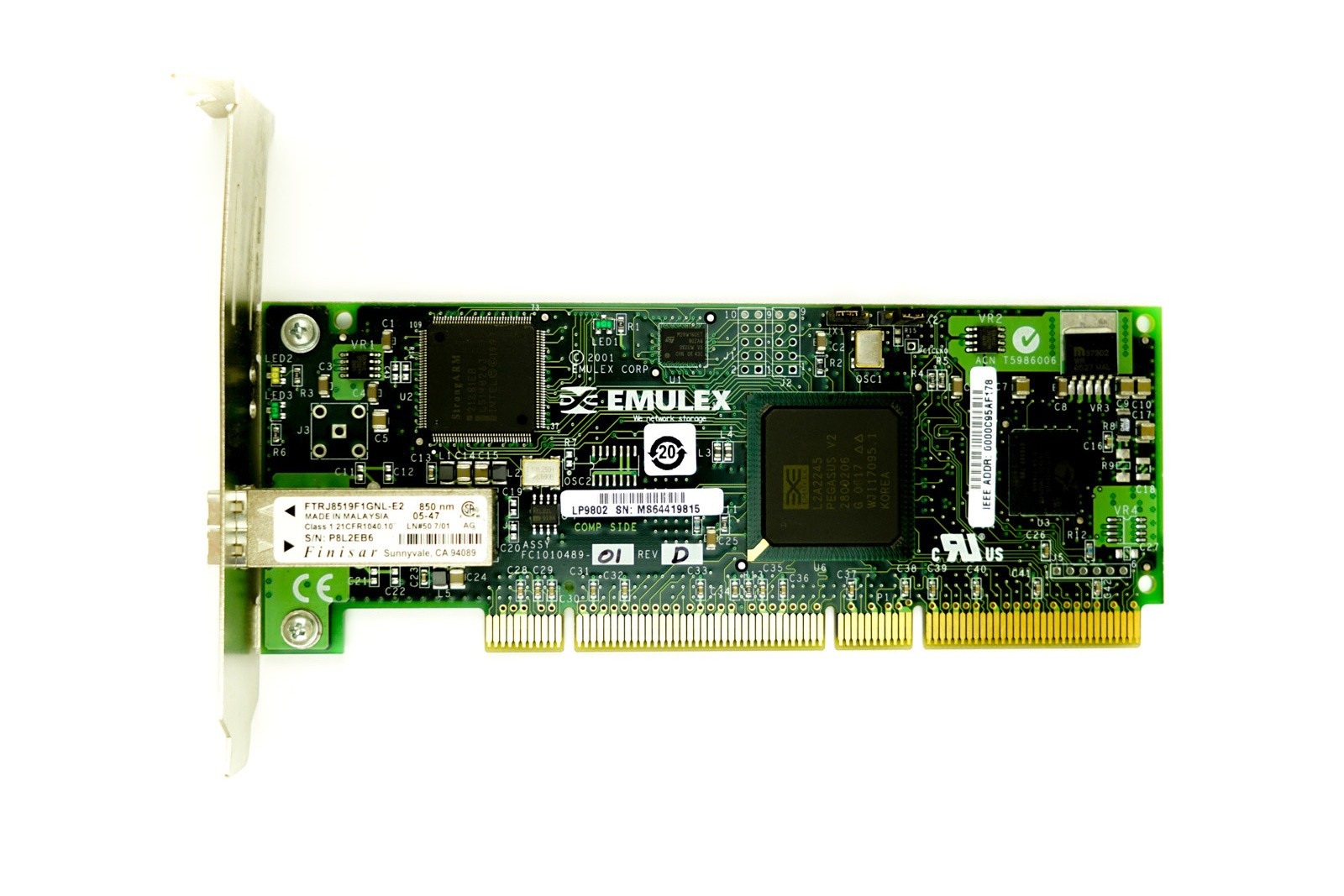 Emulex LP9802 Single Port - 2Gbps SFP Full Height PCI-X HBA