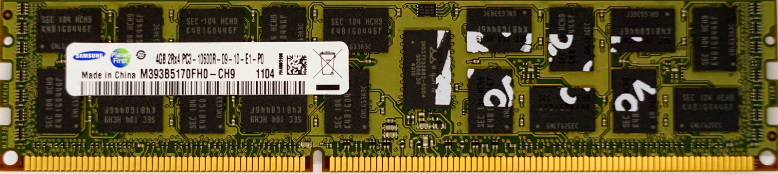 Samsung - 4GB PC3-10600R (DDR3-1333Mhz, 2RX4)