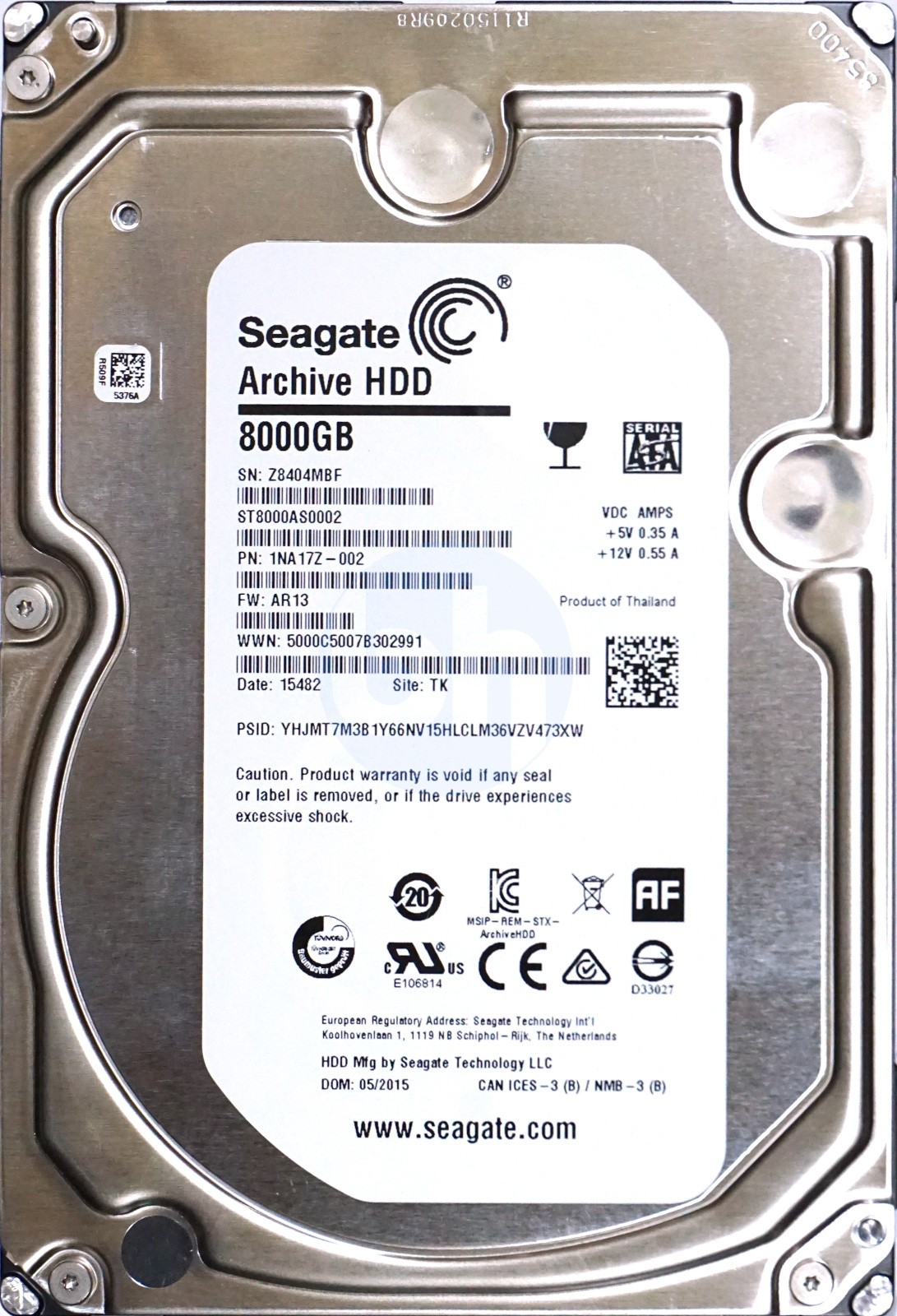 Seagate Archive HDD 8TB SATA 6GBps 128MB Cache SATA Hard Drive  (ST8000AS0002)