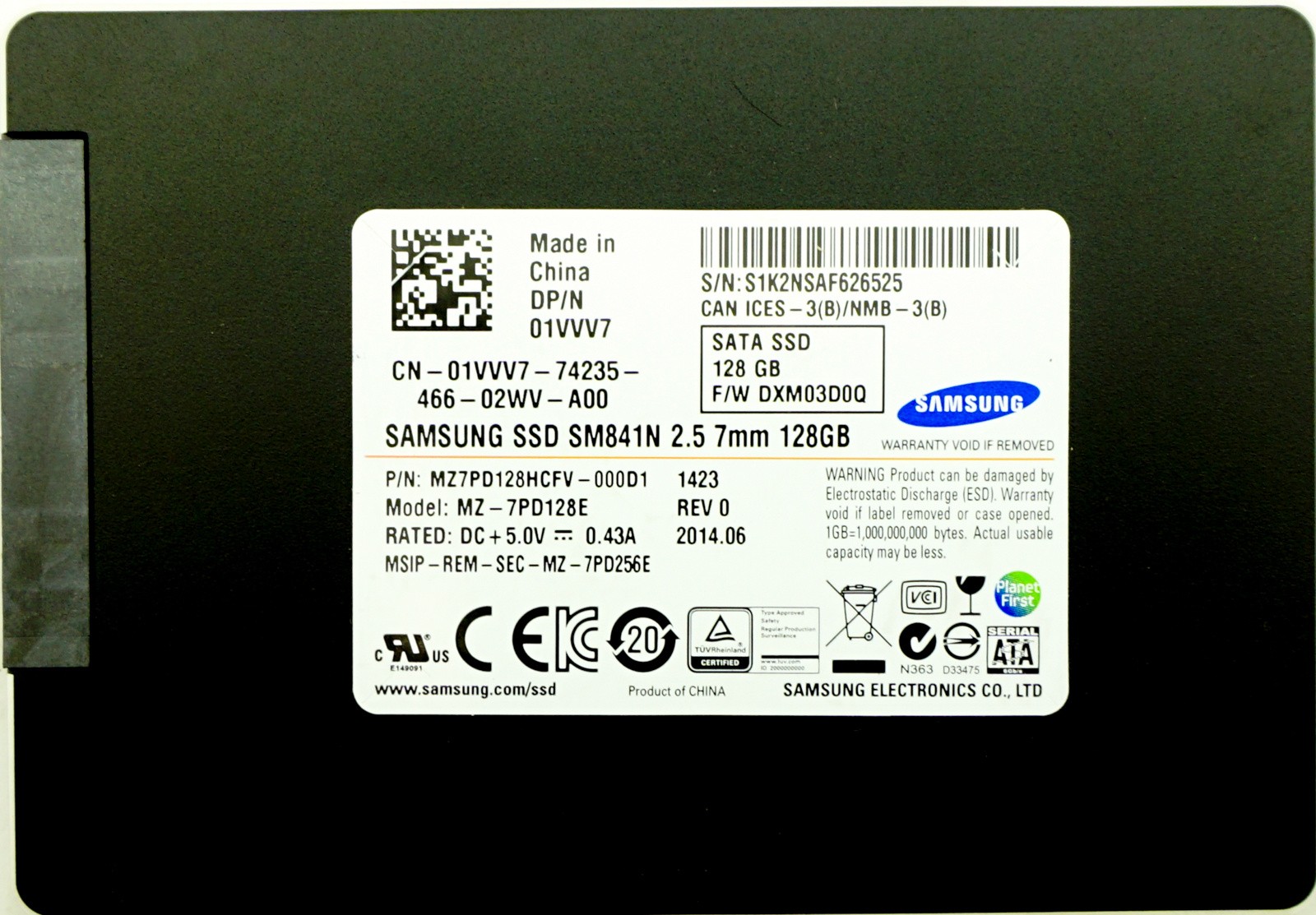 Dell (1VVV7) 128GB SATA III (SFF) 6Gb/s SSD