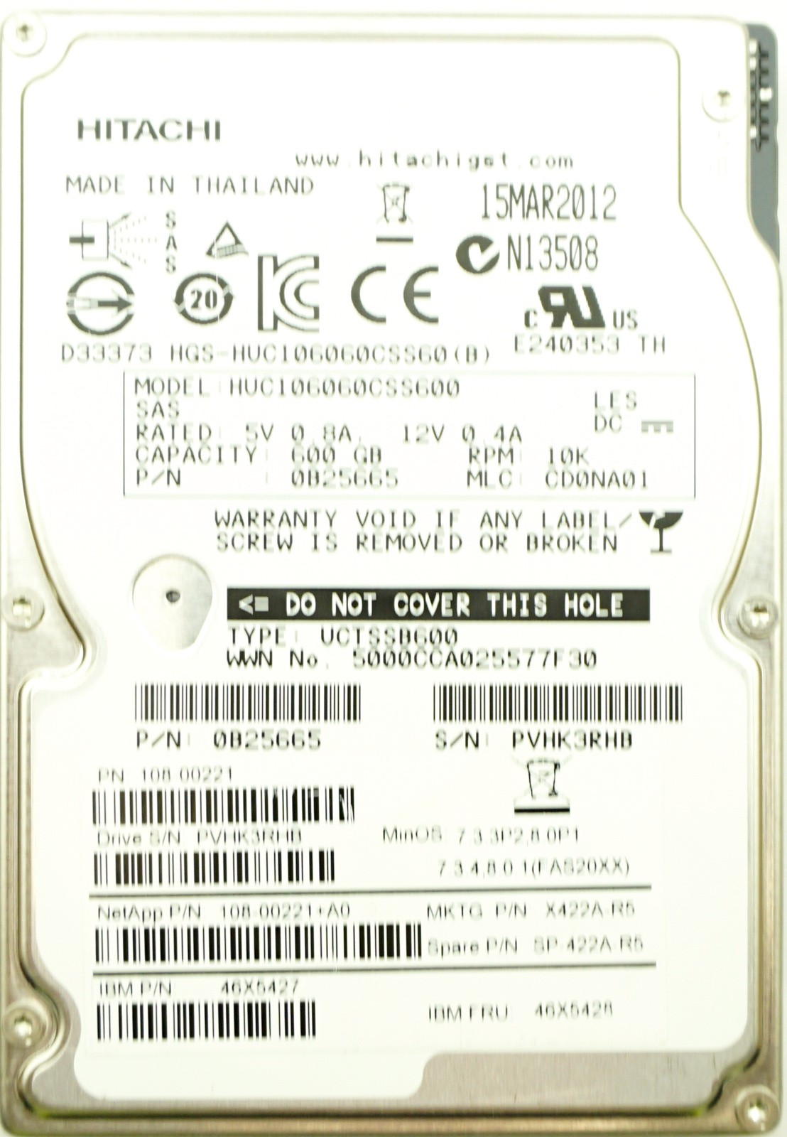 Hitachi (HUC106060CSS600) 600GB SAS-2 (2.5") 6Gbps 10K HDD