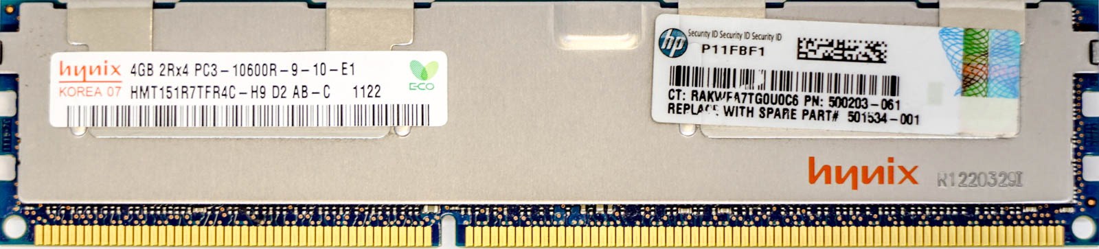 HP (500203-061) - 4GB PC3-10600R (DDR3-1333Mhz, 2RX4)
