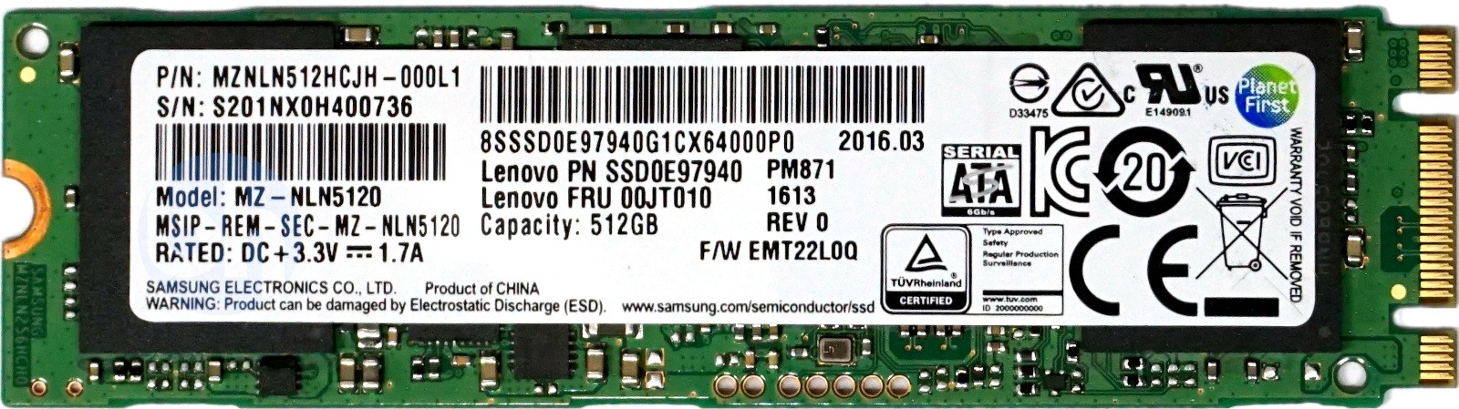 IBM (00JT010) 512GB SATA (M.2 2280) OPAL SSD
