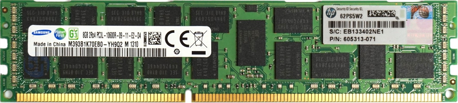 HP (605313-071) - 8GB PC3L-10600R (DDR3-1333Mhz, 2RX4)