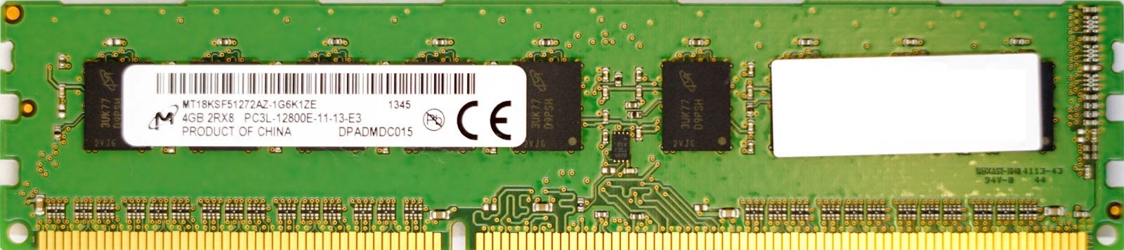 Micron - 4GB PC3L-12800E (DDR3 Low-Power-1600Mhz, 2RX8)