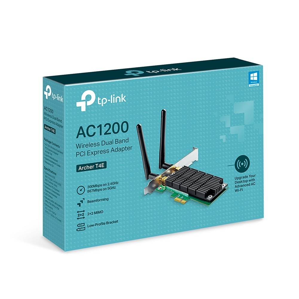 TP-Link T4E Archer AC1200 Wireless 1200Mbps 2x2 MIMO LP/FH PCIe-x1 New