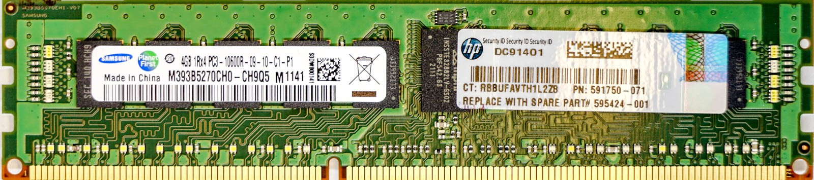 HP (591750-071) - 4GB PC3-10600R (DDR3-1333Mhz, 1RX4)