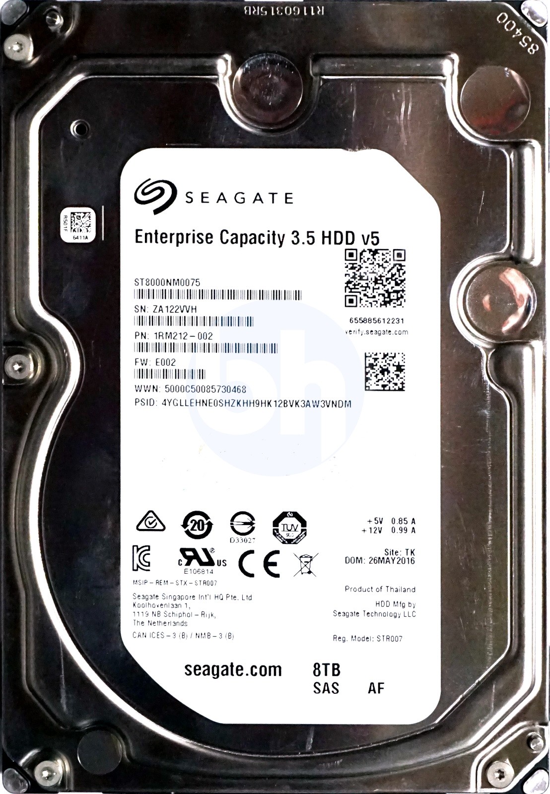 Seagate (ST8000NM0075) 8TB Enterprise Capacity- SAS-3 (3.5") 12Gbps 7.2K HDD