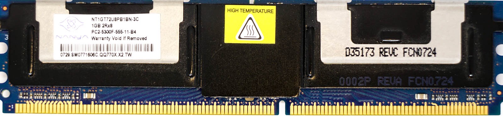 Unbranded - 1GB PC2-5300F (DDR2-667Mhz, 2RX8)