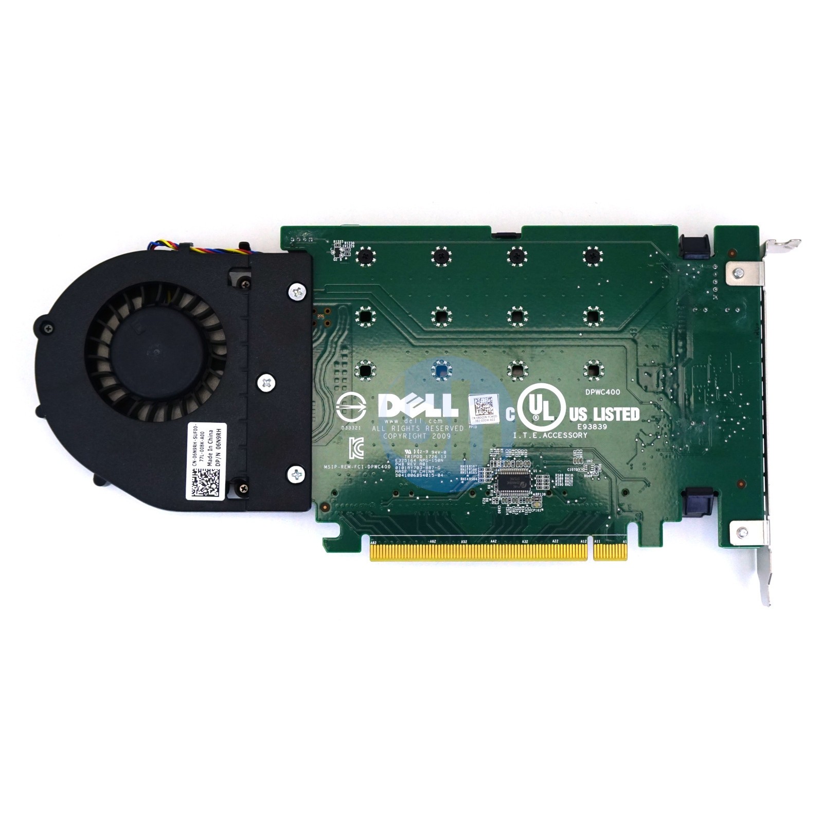Dell (80G5N) DPWC400 - FH PCIe-x16 Quad  NVMe Adapter with Fan (080G5N)