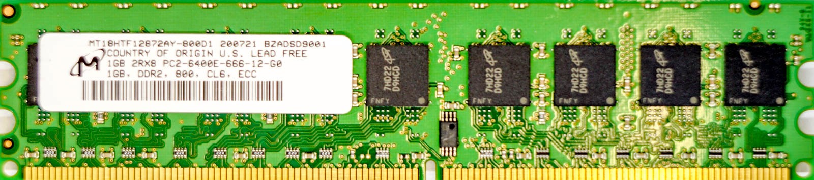 Micron - 1GB PC2-6400E (DDR2-800Mhz, 2RX8)