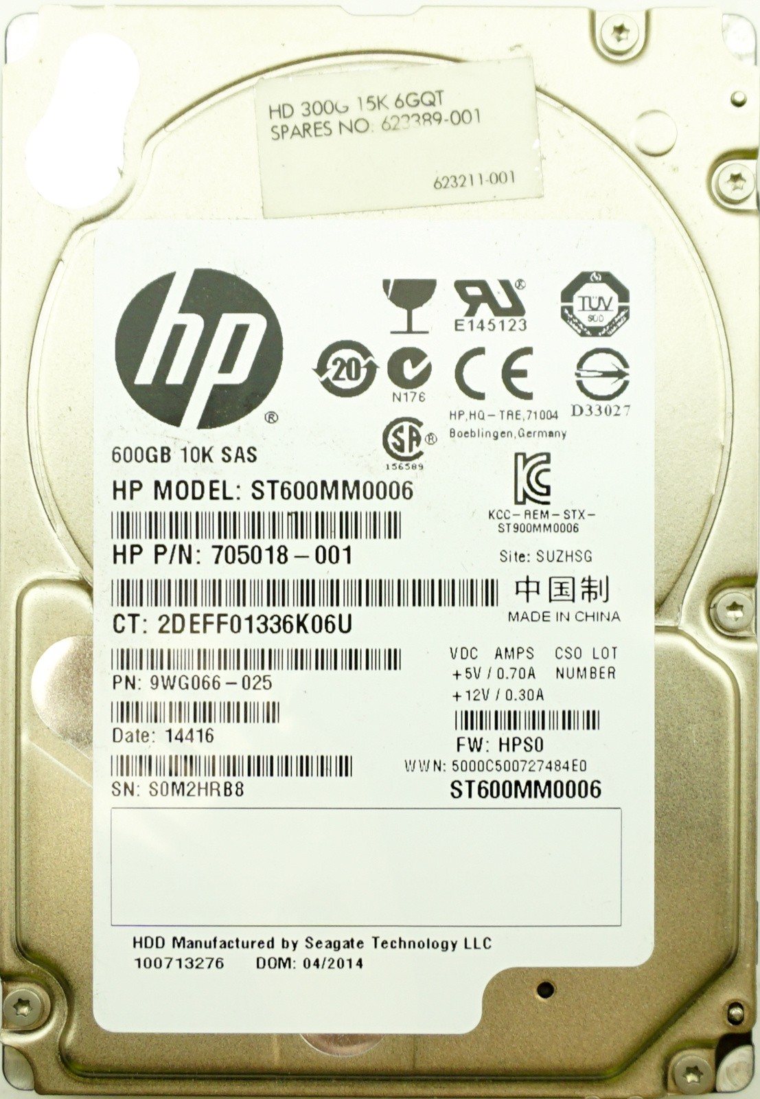 HP (705018-001) 600GB SAS-2 (SFF) 6Gbps 10K HDD