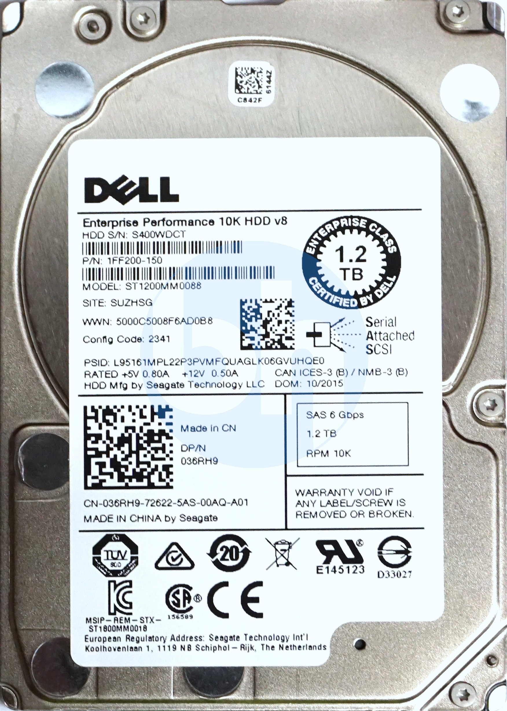 Dell (36RH9) 1.2TB SAS-2 (2.5") 6Gbps 10K HDD