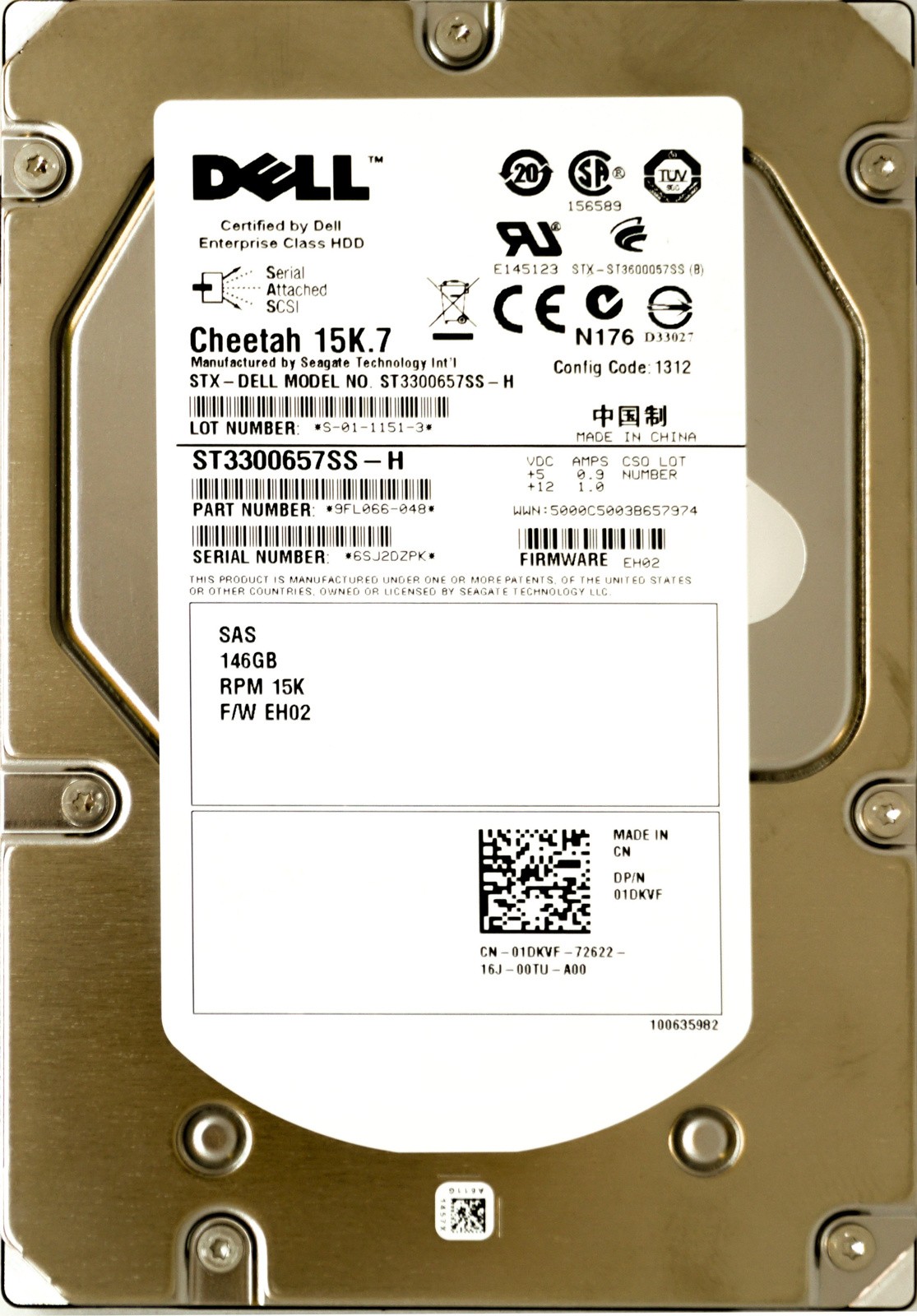 Dell (1DKVF) 146GB SAS-1 (LFF) 3Gb/s 15K HDD