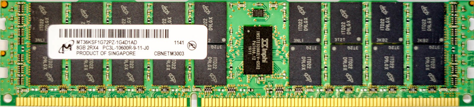 Micron - 8GB PC3L-10600R (DDR3 Low-Power-1333Mhz, 2RX4)