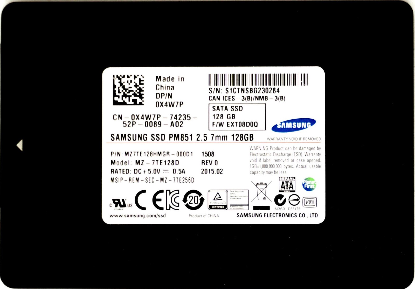 Dell (X4W7P) 128GB SATA III (SFF) 6Gb/s SSD