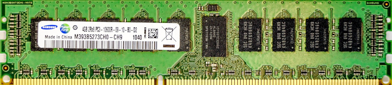 Samsung - 4GB PC3-10600R (DDR3-1333Mhz, 2RX8)