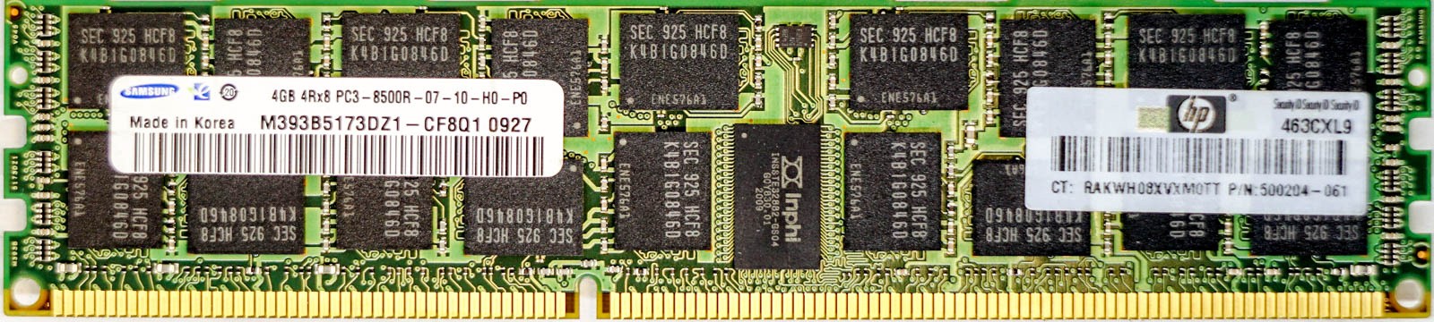 HP (500204-061) - 4GB PC3-8500R (DDR3-1066Mhz, 4RX8)