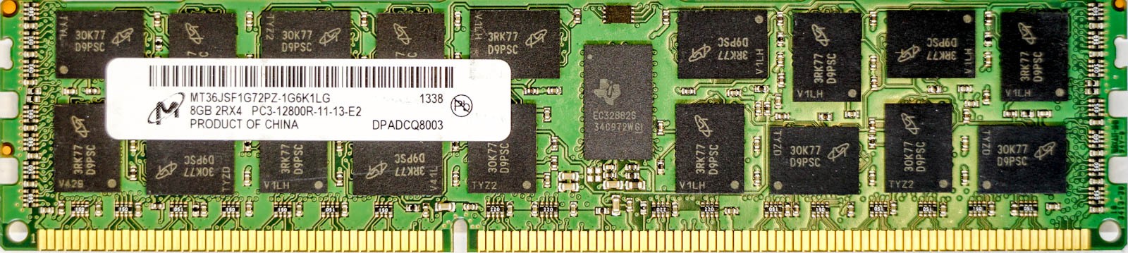 Micron - 8GB PC3-12800R (DDR3-1600Mhz, 2RX4)