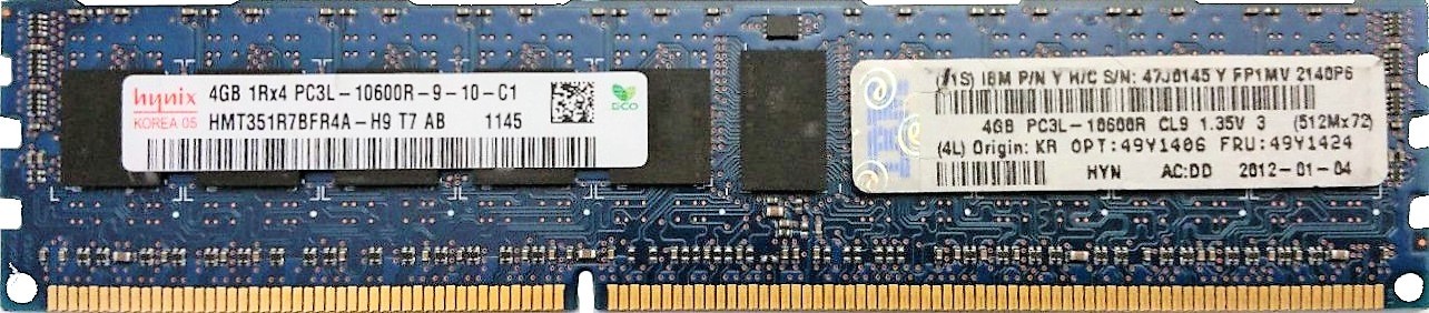 IBM (47J0145) - 4GB PC3L-10600R (DDR3-1333Mhz, 1RX4)