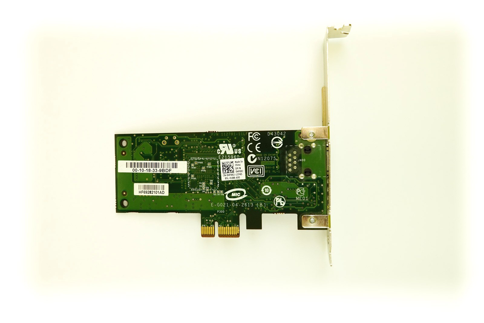 Broadcom BCM5721 Single Port - 1GbE RJ45 Full Height PCIe-x1 Ethernet