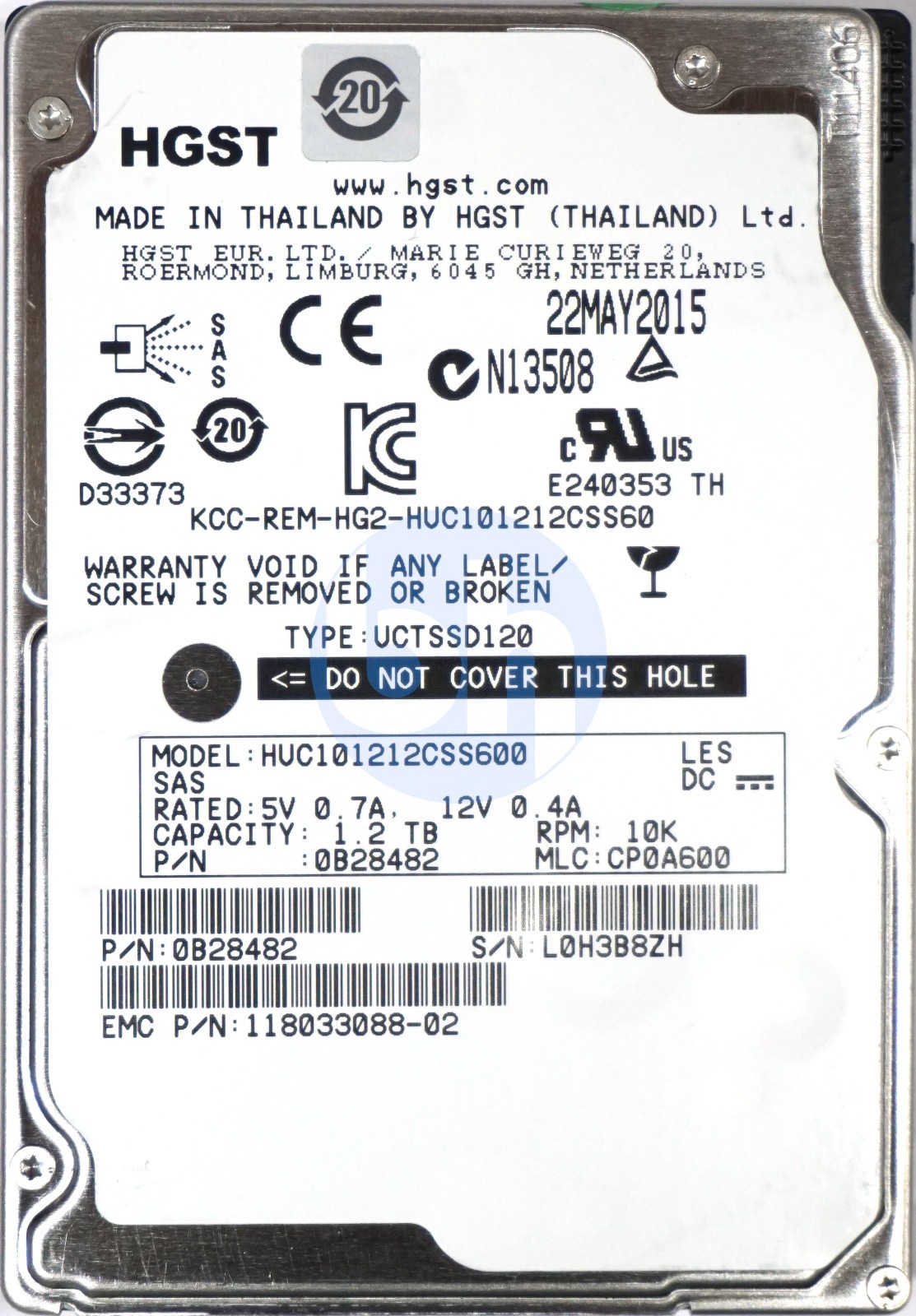 EMC (118033088-02) 1.2TB (2.5") SAS-2 10K 6Gbps HDD