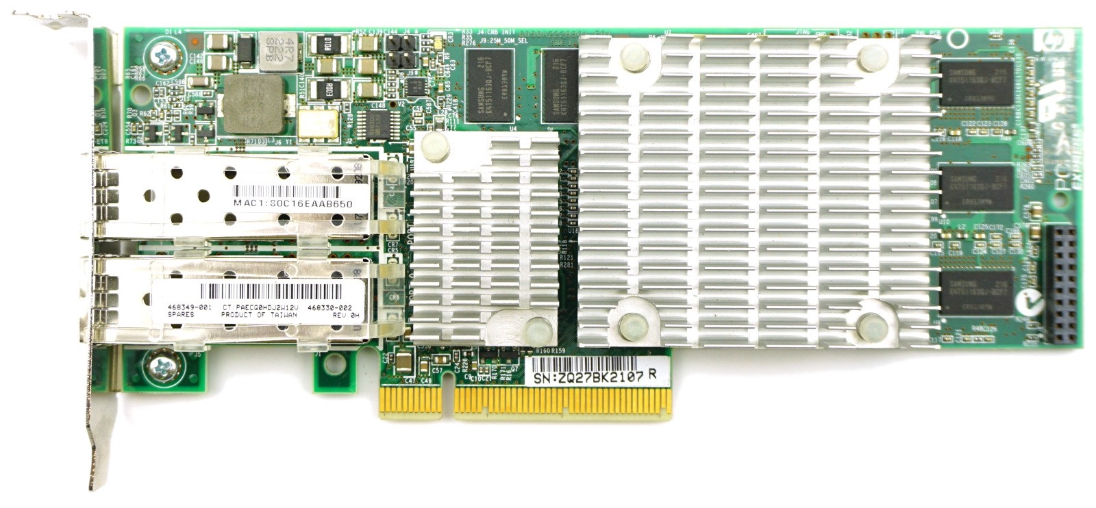 HP NC522SFP Dual Port - 10GbE SFP+ Low Profile PCIe-x8 Ethernet