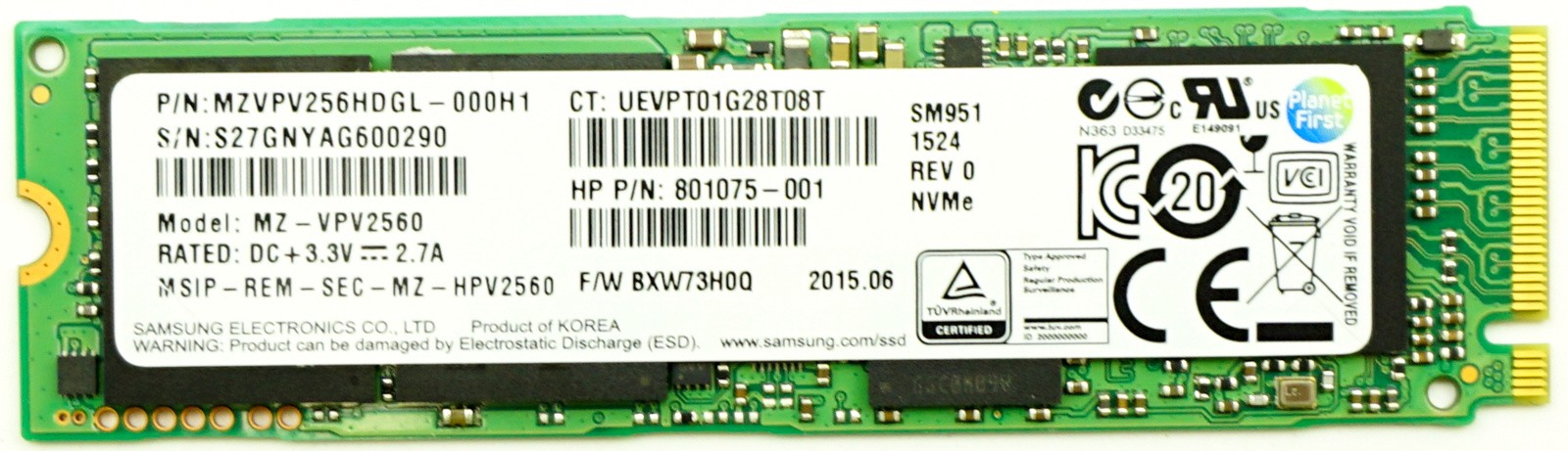 HP (801075-001) 256GB NVMe (M.2 2280) SSD