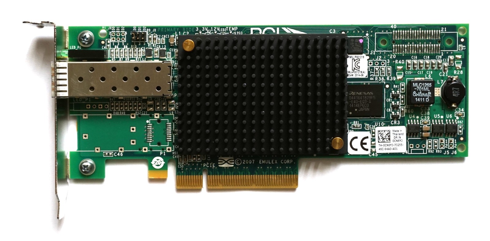 Dell Emulex LPe12000 Single Port - 8Gbps SFP+ Low Profile PCIe-x8 HBA