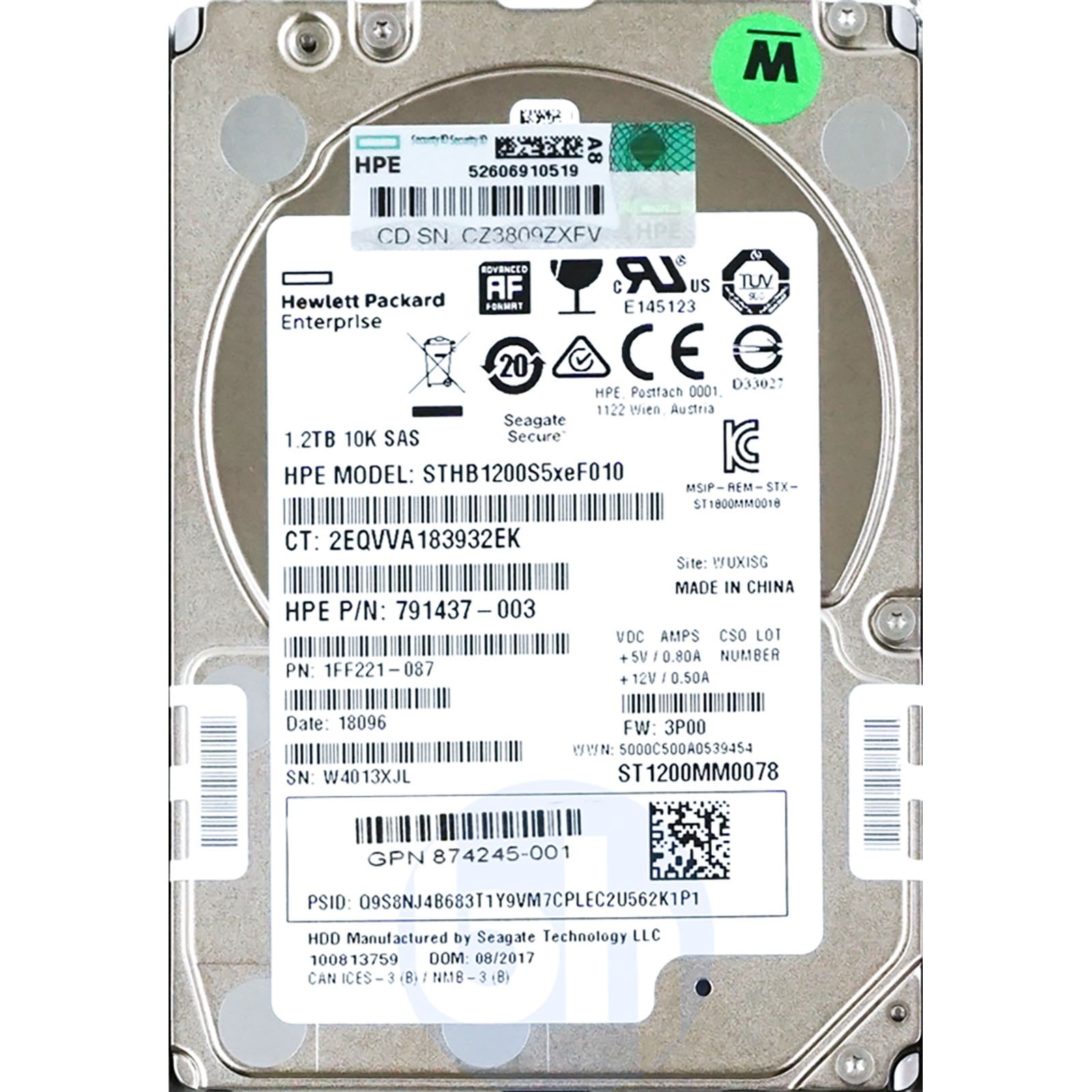 HP (791437-003) - 1.2TB Dual Port (SFF 2.5in) SAS-3 12Gbps 10K HDD