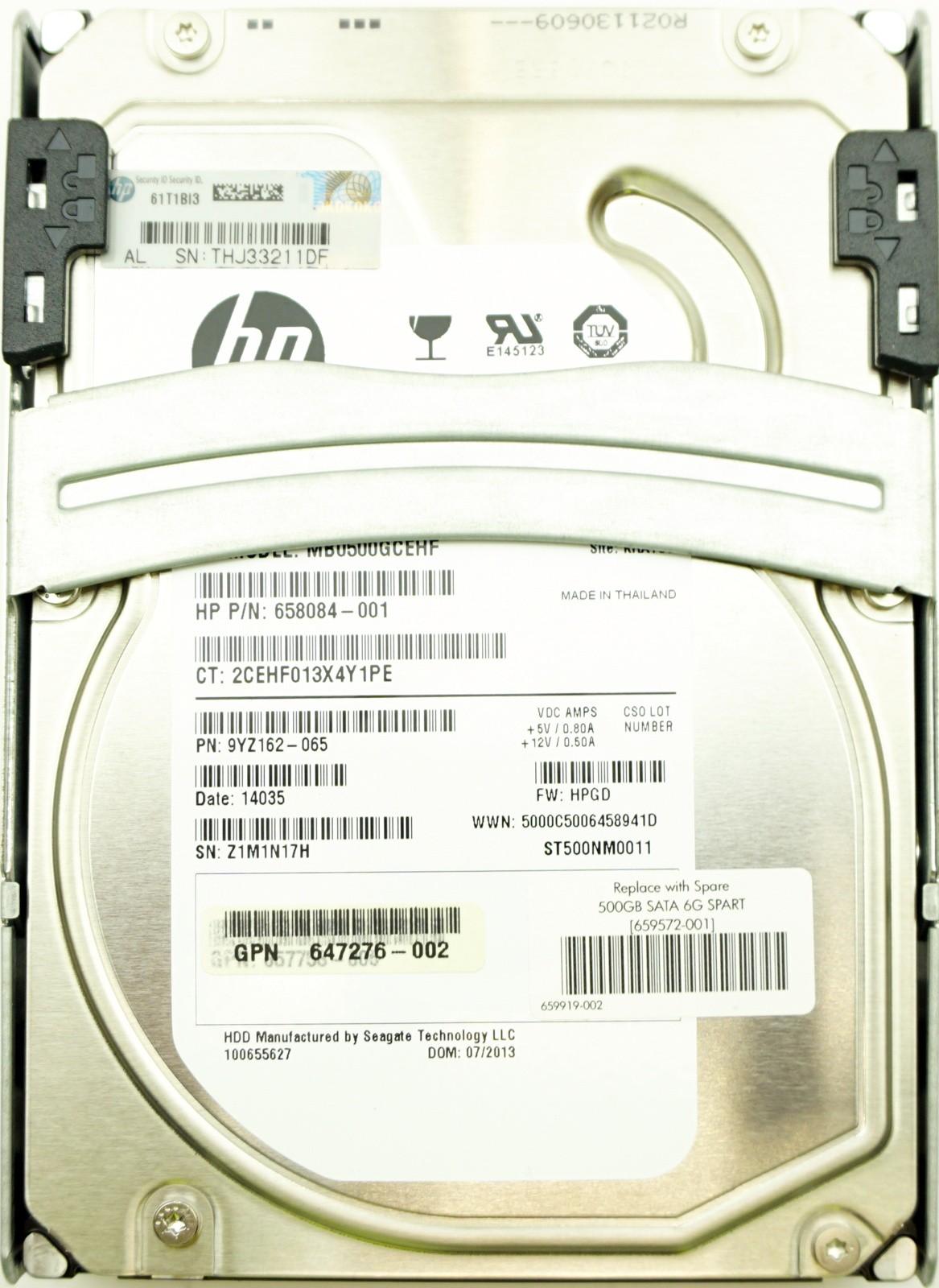 HP (658084-001) 500GB SATA III (LFF) 6Gb/s 7.2K in QuickRelease Caddy