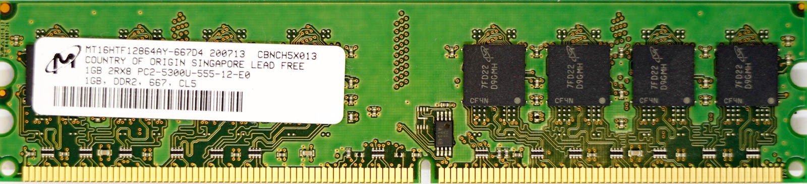 Micron - 1GB PC2-5300U (DDR2-667Mhz, 2RX8)