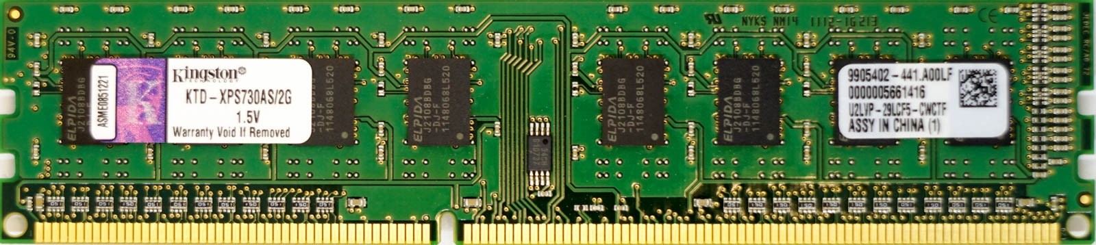 2GB PC3-8500U (DDR3-1066Mhz, 1RX8)