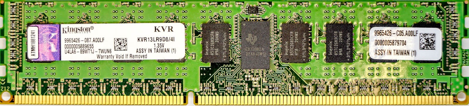Kingston - 4GB PC3L-10600R (DDR3 Low-Power-1333Mhz, 2RX8)