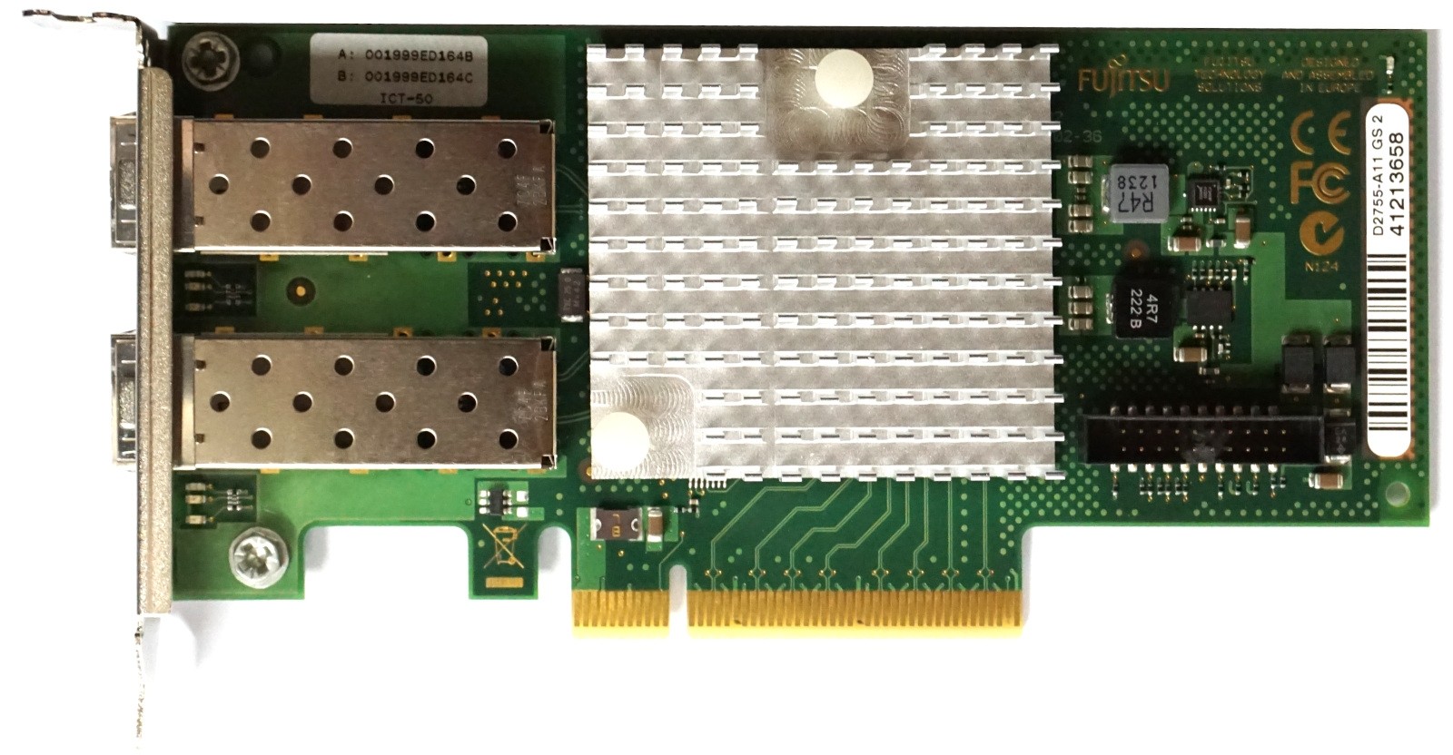Fujitsu (D2755-A11) Intel X520-DA2 Dual Port - 10GbE SFP+ LP PCIe 