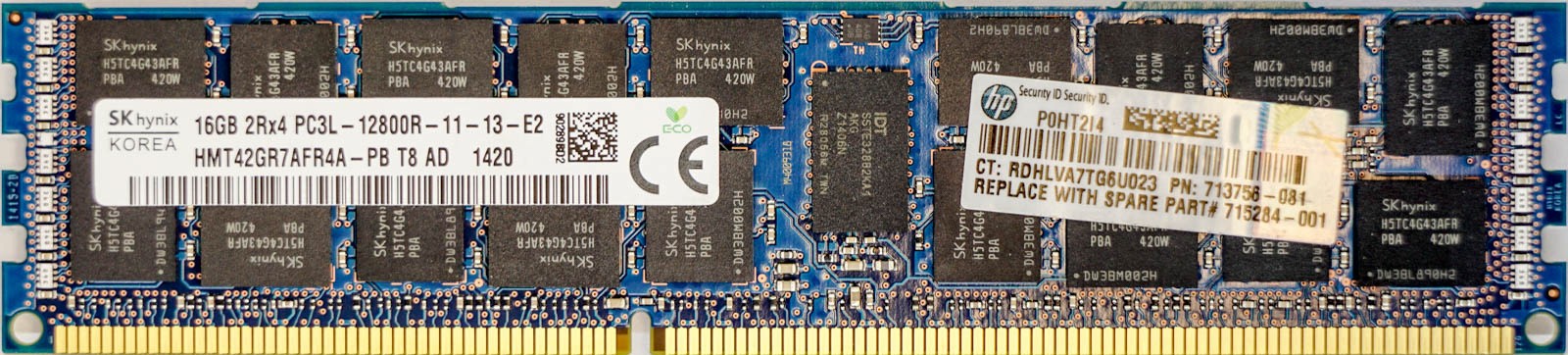 HP (713756-081) - 16GB PC3L-12800R (DDR3-1600Mhz, 2RX4)