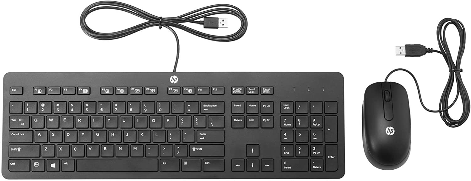HP Slim Keyboard and Mouse Set - (Black, USB) New