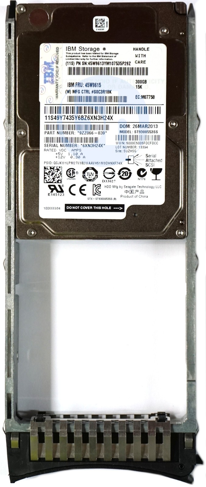 IBM (49Y7435) - 300GB SAS-2 (2.5") 6Gbps 15K HDD in DS8000 Caddy